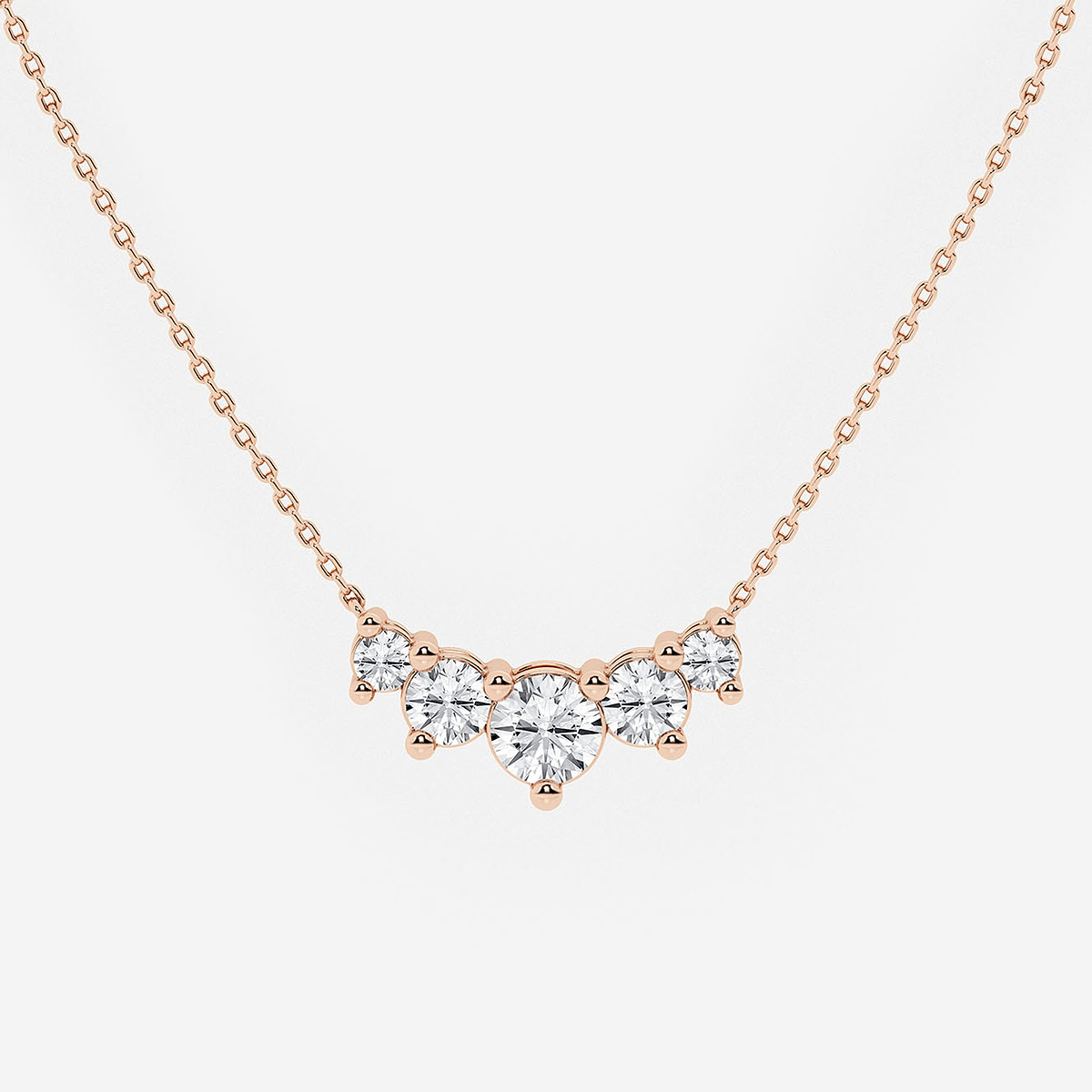 Additional Image 1 for  1 1/2 ctw Round Lab Grown Diamond Five Stone Demi Eternity Necklace